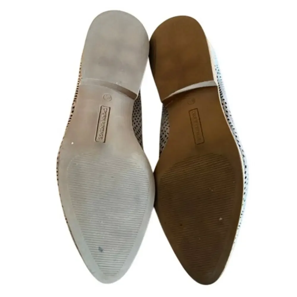 Crown Vintage Veneta Gray Perforated Loafers Women's 9.5M Slip On Flats